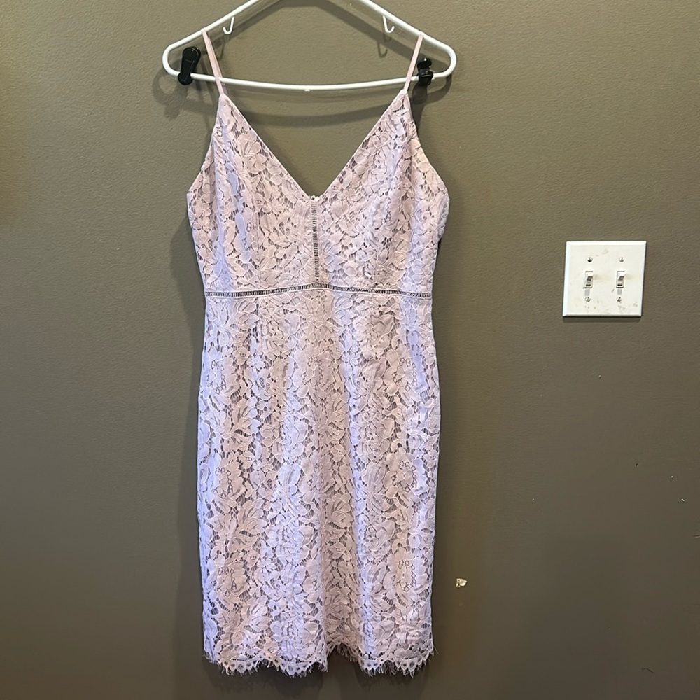 ASTR Lace Overlay Spaghetti Strap Lilac Midi Dress Size Medium